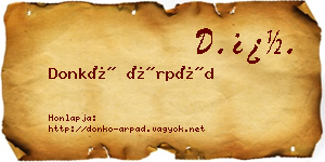 Donkó Árpád névjegykártya