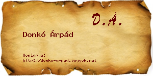 Donkó Árpád névjegykártya